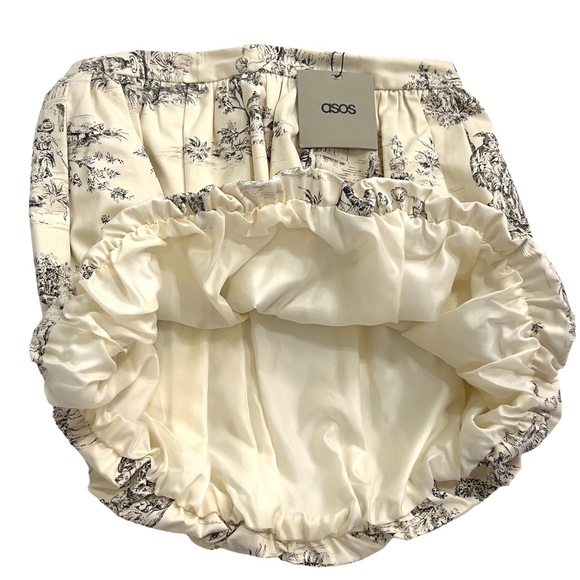 ASOS Short Bubble Skirt Ivory & Black Toile 100% Cotton - Picture 7 of 9